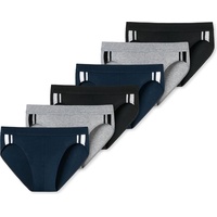 Schiesser, Herren, Unterhosen, Herren Slips Unterhosen Streifen 95/5 Organic Cotton 6er Pack, Schwarz, (XL, 6er Pack)