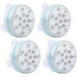 ideoon lights 4er Set Multicolor-LED-Unterwasserleuchte mit Fernbedienung