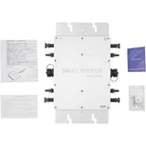 COAKUE Solar-Mikrowechselrichter, IP65 wasserdichter netzgekoppelter Wechselrichter-Mikrowechselrichter mit WLAN-Mobiltelefon-Überwachungssystem, PV-Wechselrichter für 2 Solarmodule 1600W