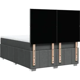 vidaXL Boxspringbett mit Matratze Dunkelgrau 140x200 cm Stoff