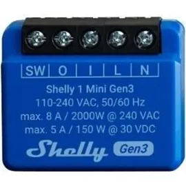 Shelly 1 Mini Gen3, 1-Kanal, Unterputz, Schaltaktor (Shelly_Plus_1_Mini_G3)