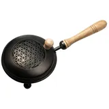 Nklaus Räucherschale Eiserne Räucherpfanne schwarz Ø 12cm - Perfekt für Räucherwerk und Wei, Räucherstövchen schwarz