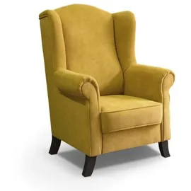 beautysofa Ohrensessel LEONARDO Polyester 88 x 118 x 86 cm Gelb