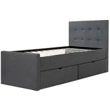 Homestyle4u Polsterbett 90 x 200 cm Grau
