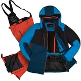 Killtec Skianzug Herren Winterjacke hellblau + Skihose orange, geschweißte Mähte blau|bunt 3XL