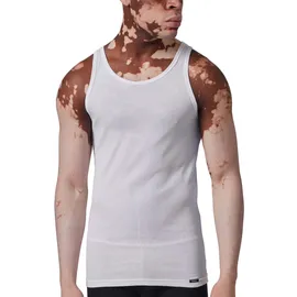 SKINY Herren 2er Pack - Tank Top DP, ärmellos, Feinripp, Baumwolle Weiß M