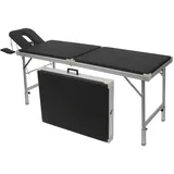 Alu-Kofferliege Robusta ST, inkl. Kopfteil + Armablage, 170/210x56x70-82 cm, Schwarz