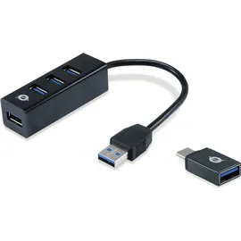 Conceptronic HUBBIES04B 4-Port-USB 3.0-Hub und OTG-Adapter für USB-C