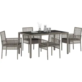 vidaXL Garten Essgruppe 5-tlg. Grau
