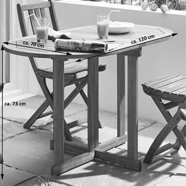 möbelliebling Gartentisch 120 x 70 x 74 cm Beige