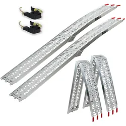 Baumarktplus TRUTZHOLM 2 x Auffahrrampe klappbar 228 cm Traglast 680 kg Alu grau gelocht Rampen Motorradrampen