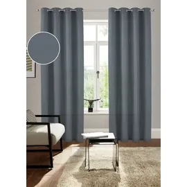 Bruno Banani Vorhang Lagan (2 St), Ösen, blickdicht, Polyester, 2-er Set, gewebt, Microfaser, versch. Größen, einfarbig, Bestseller grau 140 cm x 145 cm