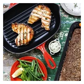 Le Creuset Signature Grillpfanne 32 cm oval schwarz