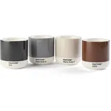 Copenhagen Design Pantone doppelwandiger Porzellan-Thermobecher Cortado, ohne Henkel, 190ml, 4er-Set in Geschenkbox, Warm 2, Cool Gray 9, Brown 2322, Black 419