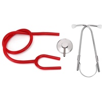 Stethoskop-Körperpflege-Werkzeug Professionelles Einzelkopf-Stethoskop-Aluminiumlegierungs-Herz-Lungen-Erkennungs-Echoskop (Rot)