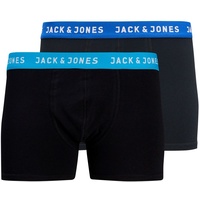 Jack & Jones Herren Boxershort JACRICH TRUNKS 2er Pack Blau Normaler Bund L