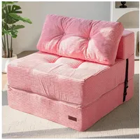LuxusKollektion Schlafsofa Klappsofa Schlaffunktion 4in1 Stützschaum Bodenliege Rosa rosa