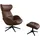 flexlux Relaxsessel FLEXLUX Leder 90 x 107 x 89 cm Braun mit Kopfteil