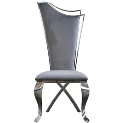 KAWOLA Stuhl AMALIA Esszimmerstuhl Barock Velvet grau