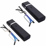 YSJJZRL 2 Pack Lesebrille Halbrahmen Blaulichtblockierende Lesebrille Leichte TR90 Materialrahmen Lesebrille für Männer Frauen(Schwarz und Gold)+2.00