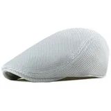 TQC Schirmmützen Herren Sommer Mesh Barett Cap Schiebermütze Flatcap Kappe (Weiß) - 55-60