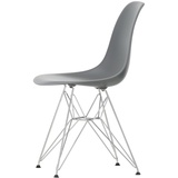 Vitra - Eames Plastic Side Chair DSR RE, verchromt / granitgrau (Filzgleiter basic dark)