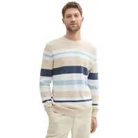 Tom Tailor Herren 1043234 Strickpullover im Streifen-Design, Gr. M,