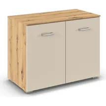 Rauch Kommode RAUCH "Gamma", eiche artisan, beige (champagner), B:80cm H:61cm T:42cm, Holzwerkstoff, Sideboards, Kommode, mit 2 Türen, verstellbaren Böden und viel Stauraum MADE IN GERMANY