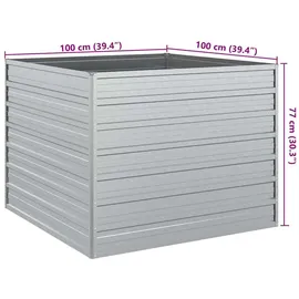 vidaXL Garten-Hochbeet 100 x 100 x 77 cm Silber