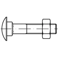 Industrial Quality Supplies DIN 603 Flachrundschraube M10x180 Stahl 4.6