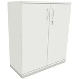 fm Büromöbel Aktenschrank abschließbar für 3 Ordnerhöhen Breite 100 cm »Sidney« weiß, 100x113.3x44.2 cm