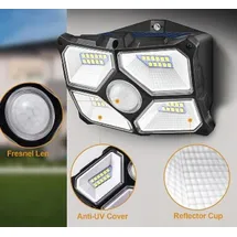 ChiliTec LED Solar Wandleuchte 'SWL 722' PIR Bewegungsmelder, 72 LEDs, IP65 - Weiß