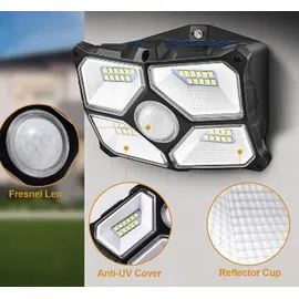 ChiliTec LED Solar Wandleuchte 'SWL 722' PIR Bewegungsmelder, 72 LEDs, IP65 - Weiß