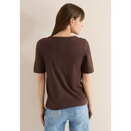 Cecil CECIL, Damen, Gr. XL (44), macchiato braun, Jersey, Obermaterial: 100% Baumwolle, unifarben, normal, hüftbedeckend, Rundhals, Shirts, aus Reiner Brown - XL