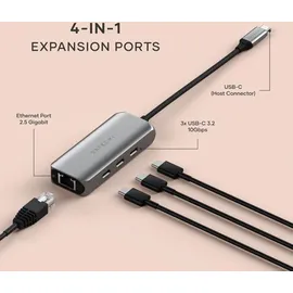 Satechi USB-C Hub With 2.5 Gigabit Ethernet - Grau