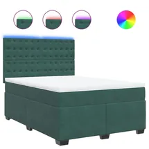 vidaXL Boxspringbett 140 x 200 cm Dunkelgrün