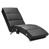 CASARIA Relaxliege London Kunstleder 186 x 89 x 55 cm Schwarz mit Massage und Heizfunktion