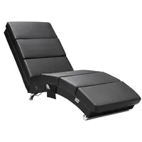 CASARIA Relaxliege London Kunstleder 186 x 89 x 55 cm Schwarz mit Massage und Heizfunktion