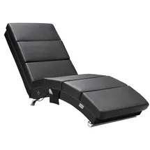 CASARIA Relaxliege London Kunstleder 186 x 89 x 55 cm Schwarz mit Massage und Heizfunktion