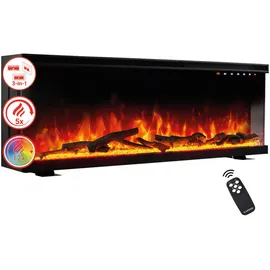 kaminio Elektrokamin LEA - Elektrischer 3-in-1 Kamin mit Panoramaview, Heizung, 3D-Flammeneffekt, 12 Flammenfarben, Fernbedienung - 36