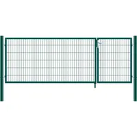 Home Deluxe - Doppelflügel Gartentor ADITUS - Grün, 160 x 350 cm - inkl. Griff, Schloss, Schlüsseln und Bodenverriegelung I Gartenpforte Einfahrtstor Hoftür
