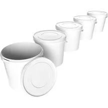 FixedByU Eimer mit Deckel 10 Liter In Weiß | 5 Stück