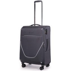 Stratic Reisekoffer  Strong Trolley 65 cm  erweiterbar  4 Rollen 69 l - Grau