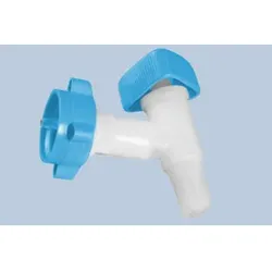 Hünersdorff Ablasshahn PROFI mit Verschraubung S38 für Wasserkanister ECO, natur/blau