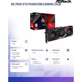 ASRock Radeon RX 7900 XTX Phantom Gaming OC 24GO 24 GB GDDR6