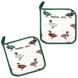 Kracht Topflappen »Enten«, (Set, 2-tlg., Set), 2er Set Topflappen, wattiert, ca. 22x22 cm