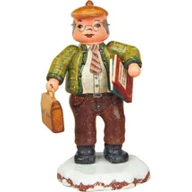 Hubrig Volkskunst Zschorlau Erzgebirge Winterkinder Herr Lehrer 8 cm braun/bunt/grün