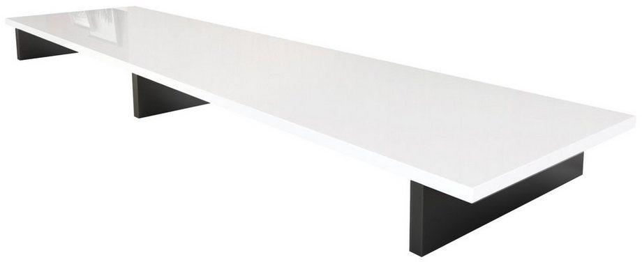 Vladon TV-Board Game (Aufsatz für TV-Boards, zur Erhöhung), Weiß matt/Weiß Hochglanz (138,5 x 9,5 x 34,5 cm) schwarz|weiß
