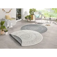 HANSE HOME Porto Wendeteppich Ø 240 cm Blau/Grau/Weiß