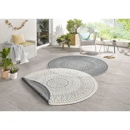 HANSE HOME Porto Wendeteppich Ø 240 cm Blau/Grau/Weiß